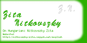 zita nitkovszky business card